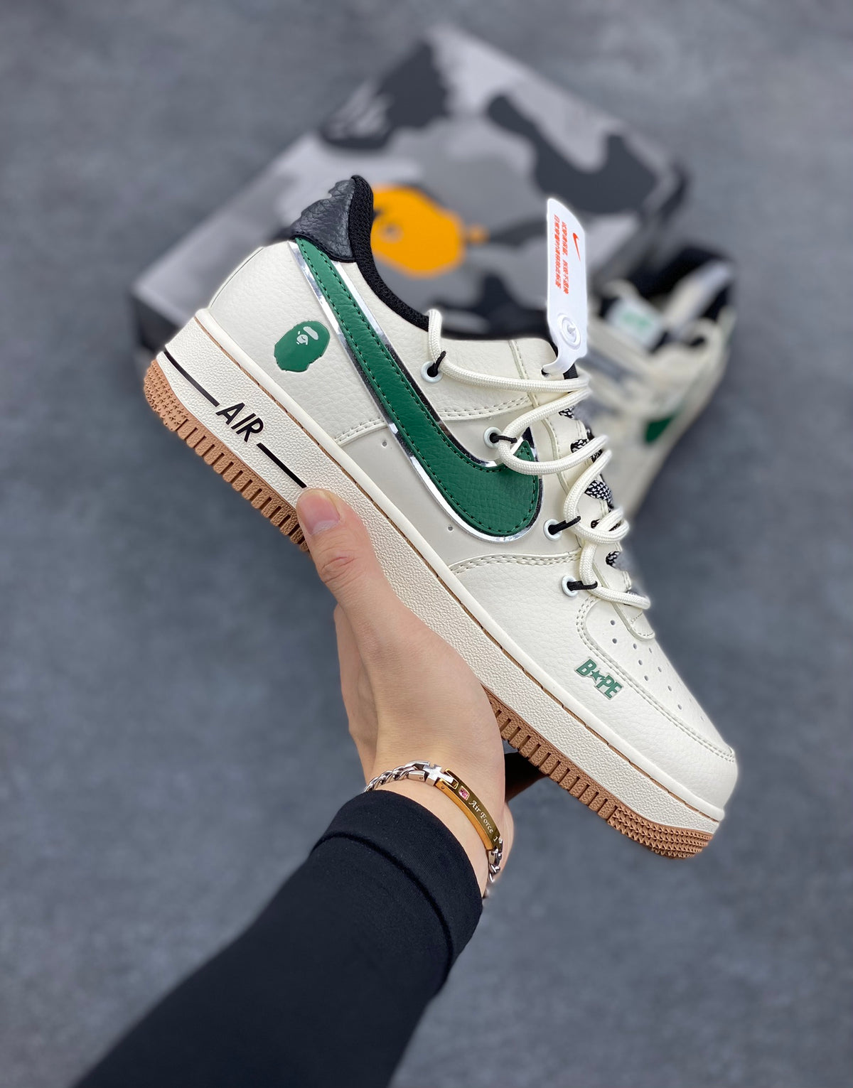 BAPE x Nike Air Force 1 Low 'Cream Forest Green' Sneaker