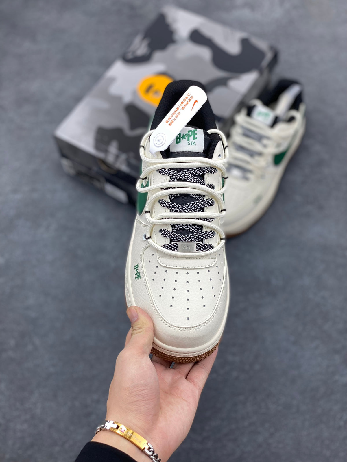 BAPE x Nike Air Force 1 Low 'Cream Forest Green' Sneaker
