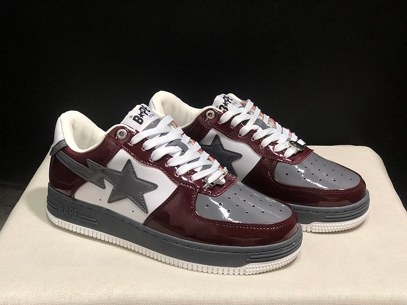 BAPE STA Low 'Burgundy/Grey' Sneaker