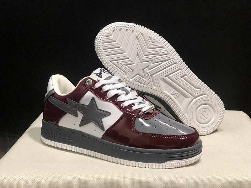 BAPE STA Low 'Burgundy/Grey' Sneaker
