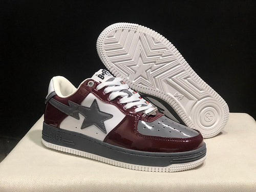 BAPE STA Low 'Burgundy/Grey' Sneaker