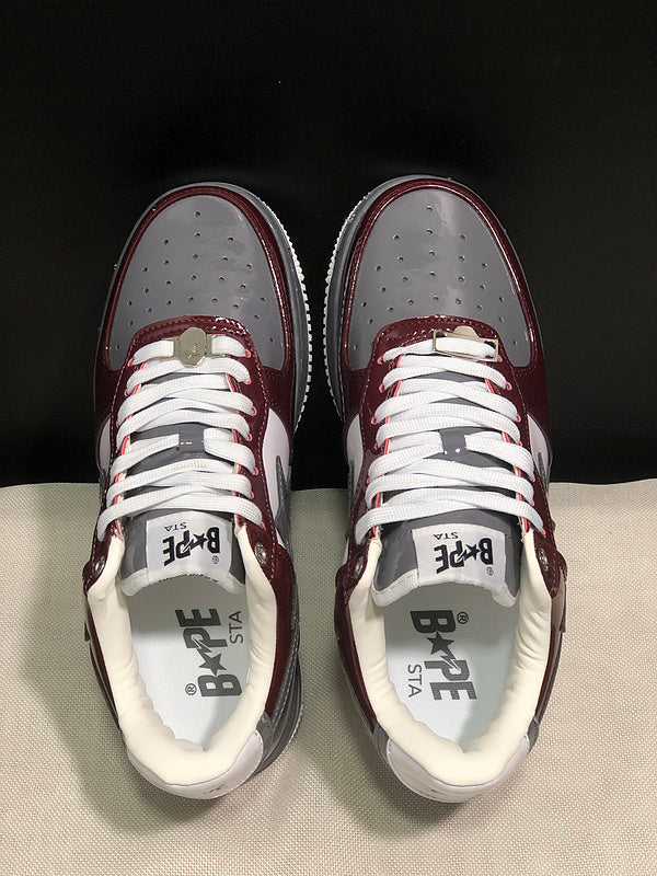 BAPE STA Low 'Burgundy/Grey' Sneaker