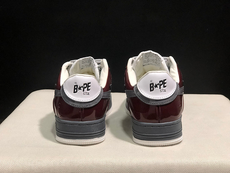 BAPE STA Low 'Burgundy/Grey' Sneaker