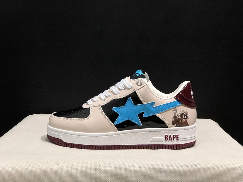 BAPE STA Low × Marvel 'Cream/Black/Blue' Sneaker
