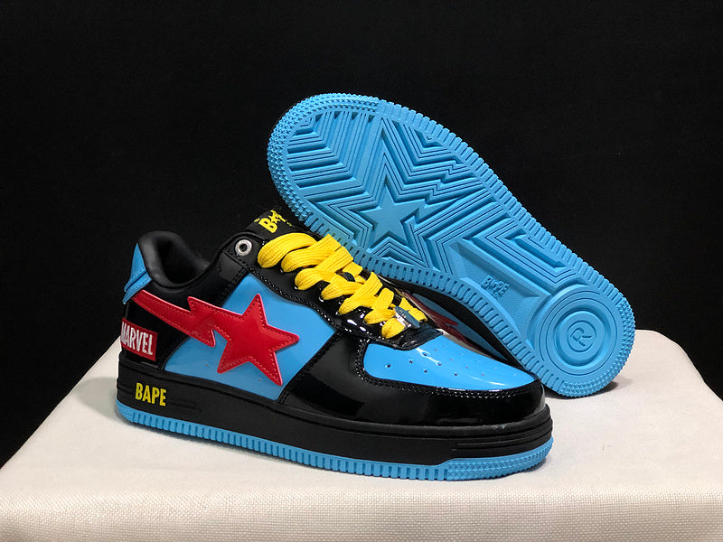 BAPE STA Low × Marvel 'Black/Blue/Red' Sneaker