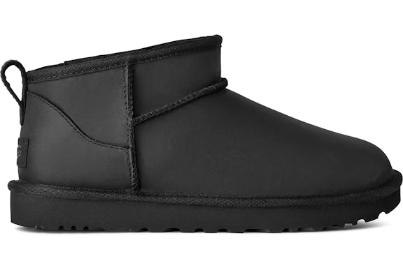 UGG Classic Ultra Mini Leather Boot - Black (Women's)