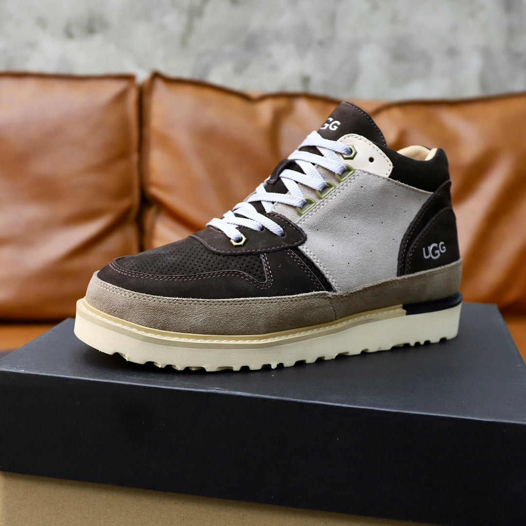 UGG Men's Retro High-Top Sneaker – Espresso / Cream / Grey