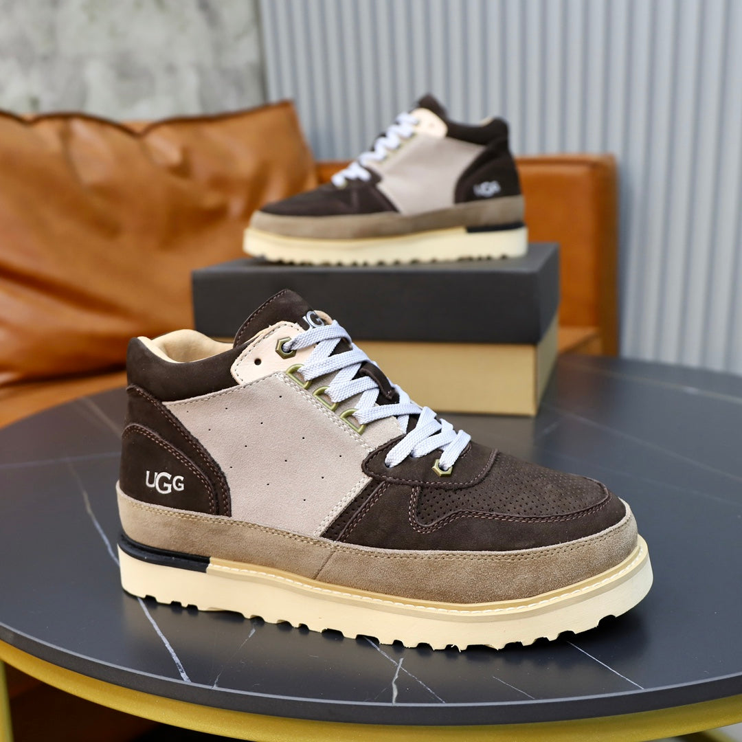 UGG Men's Retro High-Top Sneaker – Espresso / Cream / Grey