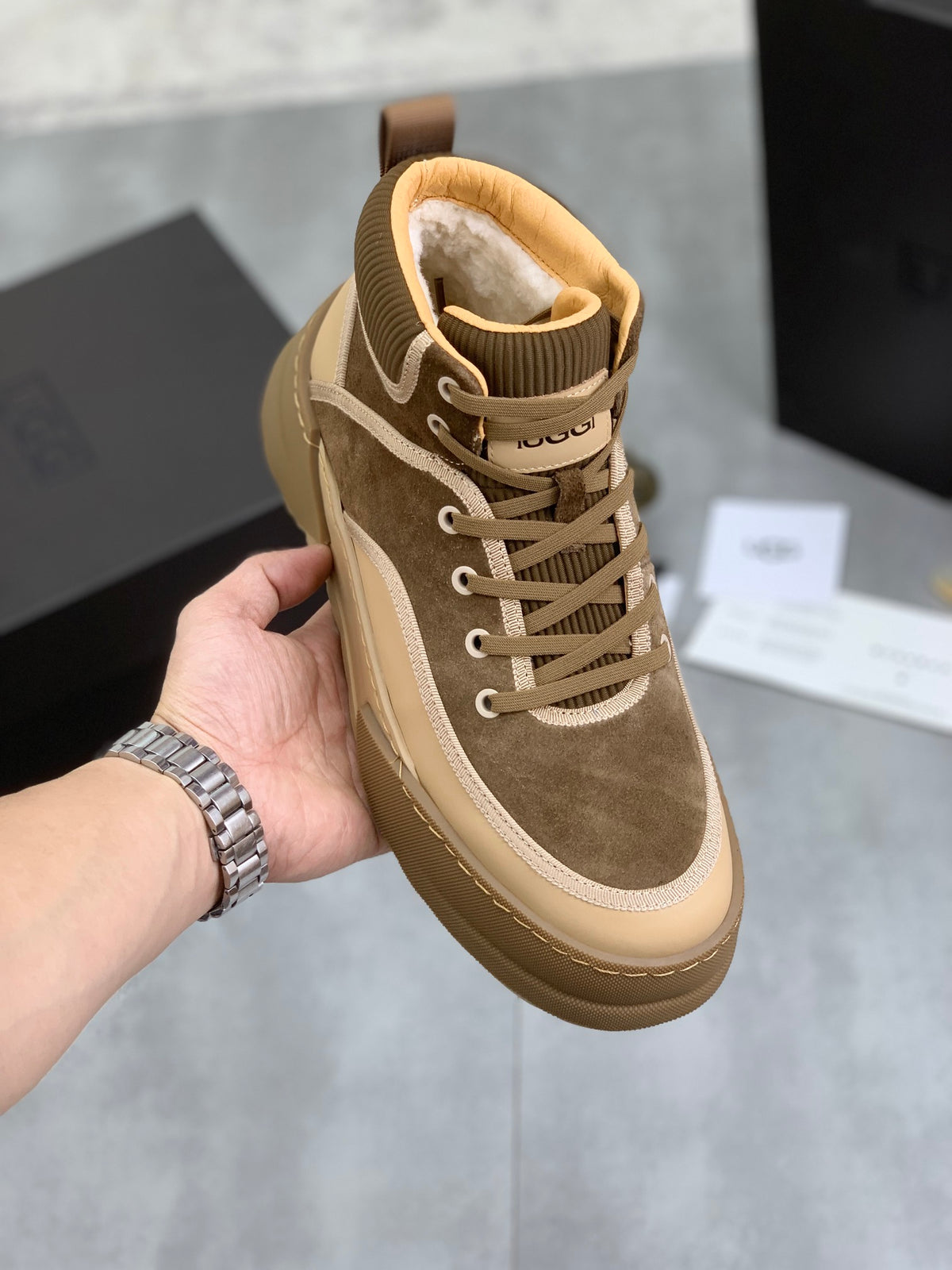UGG Men's High-Top Boot Sneaker – Olive / Sand