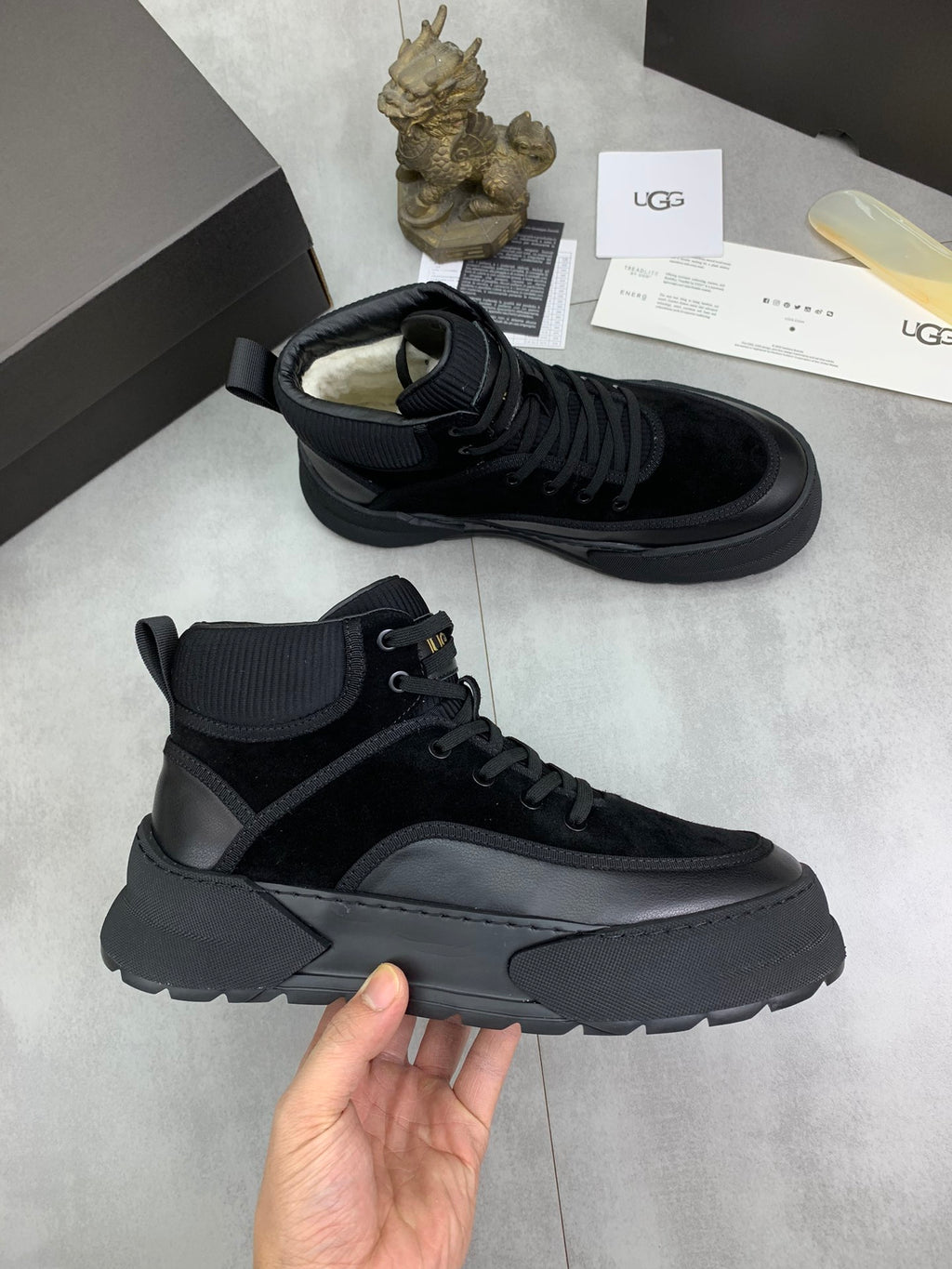 UGG Men's High-Top Boot Sneaker – Triple Black