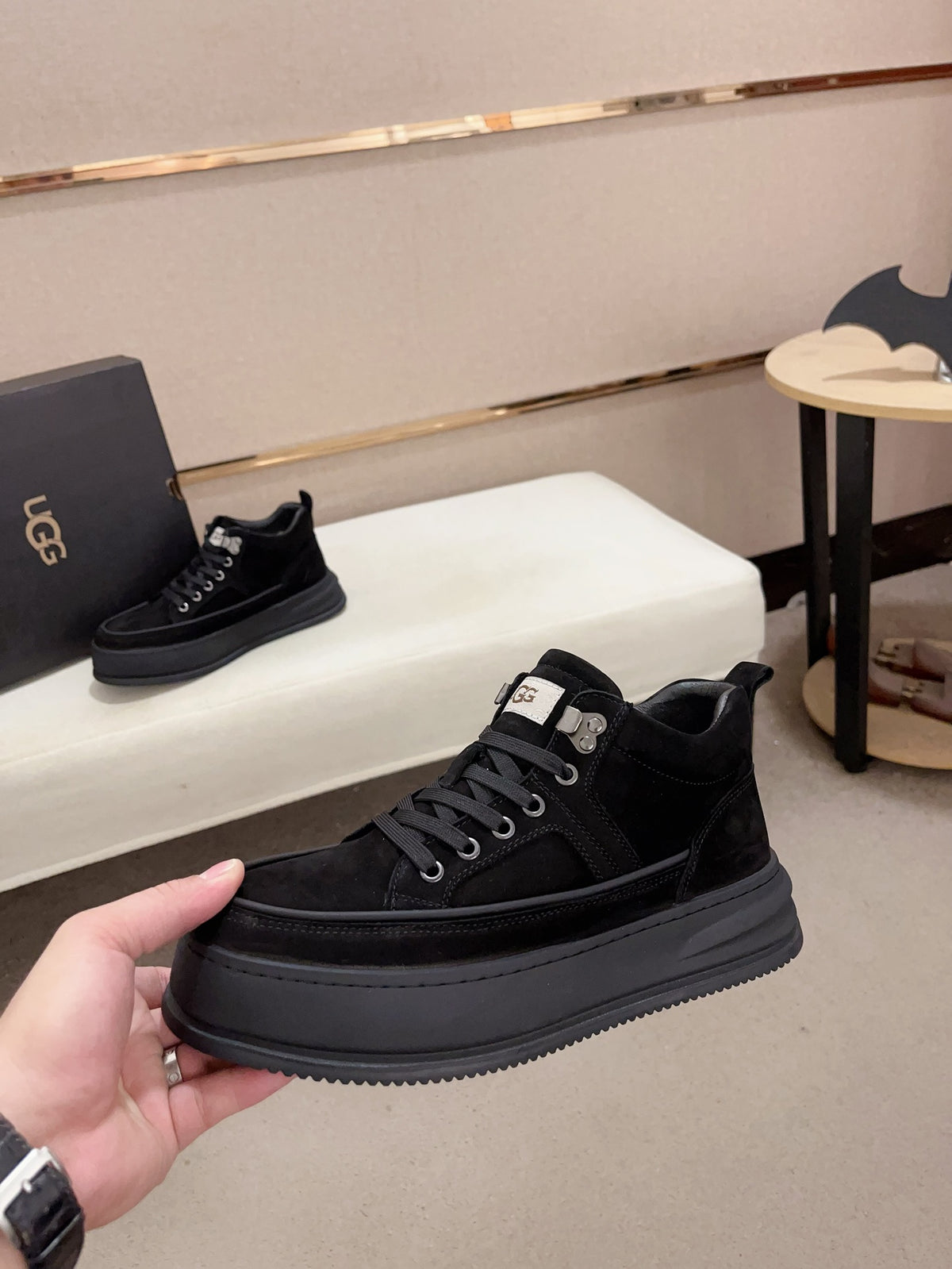 UGG Men's Retro High-Top Sneaker – Triple Black