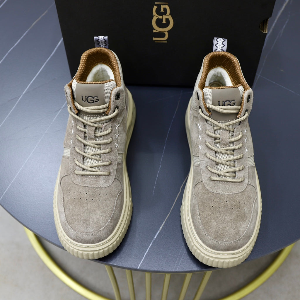 UGG Men's High-Top Panelled Sneaker – Stone Grey / Silver
