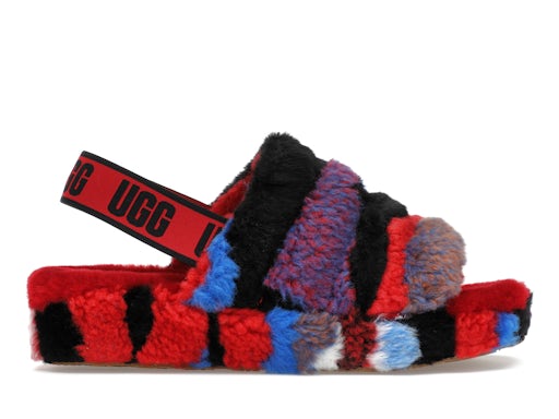 UGG Fluff Yeah Slide - Cali-Collage/Red (Women's)